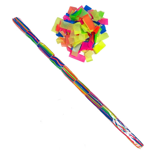 Neon UV Multicolor Tissue Confetti - Speed Load Cannon Sleeve (1/4lb) - Ultimate Confetti